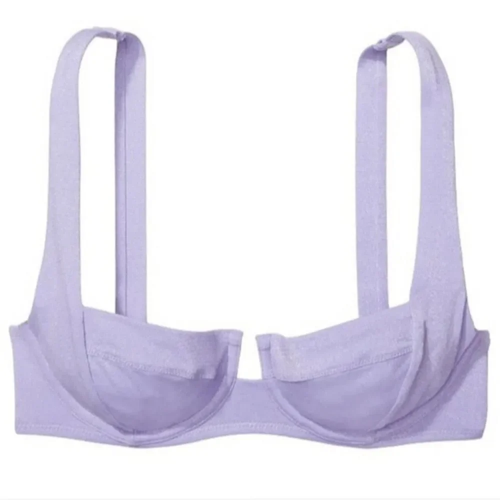 RARE❤️🔥Victoria Secret bikini top lace up tie in back Luxe Lavender